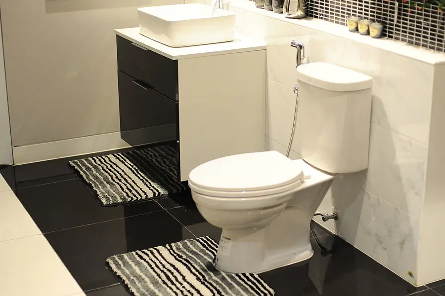 Modern bathroom with toilet and sink