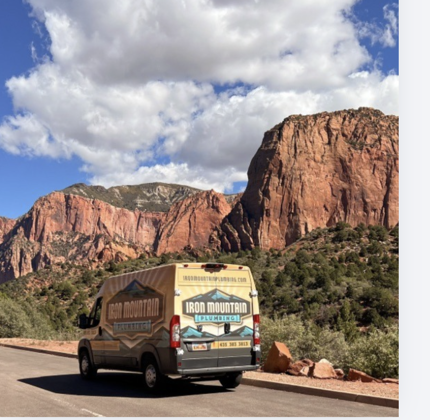 Iron Mountain Plumbing Air truck after water softener installation Cedar City