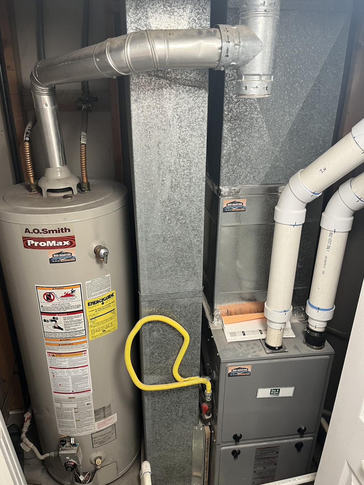 heating unit indoors after HVAC installation Cedar City